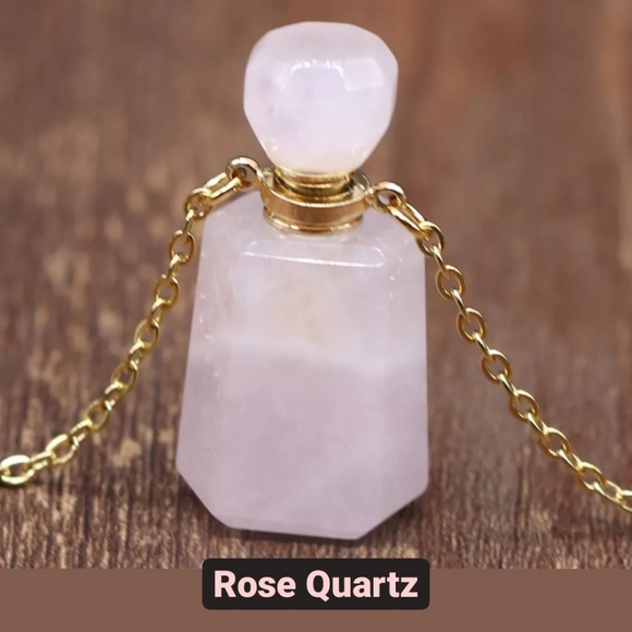 💎 Natural Gemstone 💎 Perfume Bottle Necklace - Picture 4 of 7